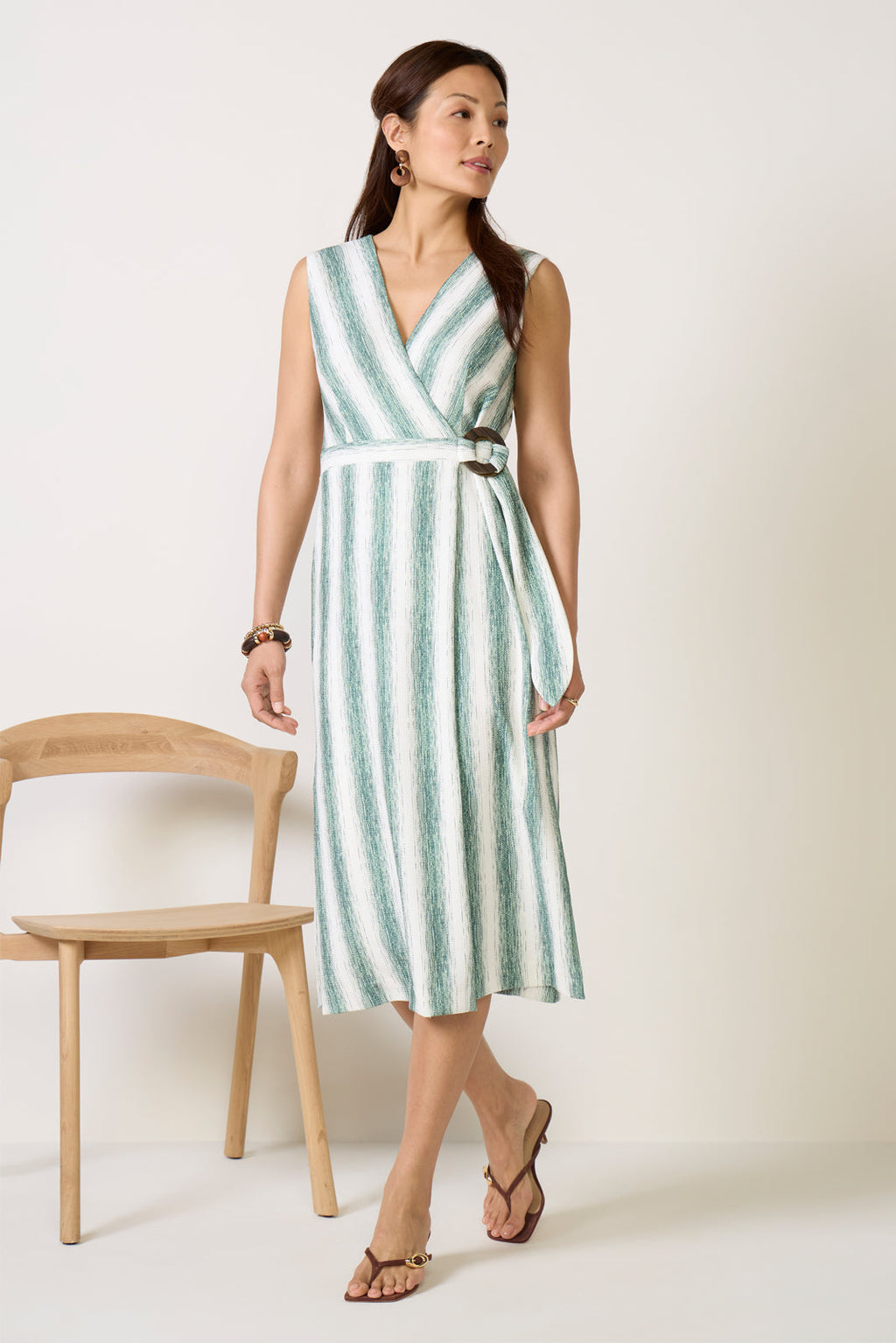 Ginny Faux Wrap Knit Midi