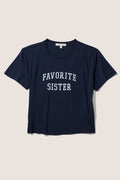 Favorite Sister Cropped Collegiate Tee