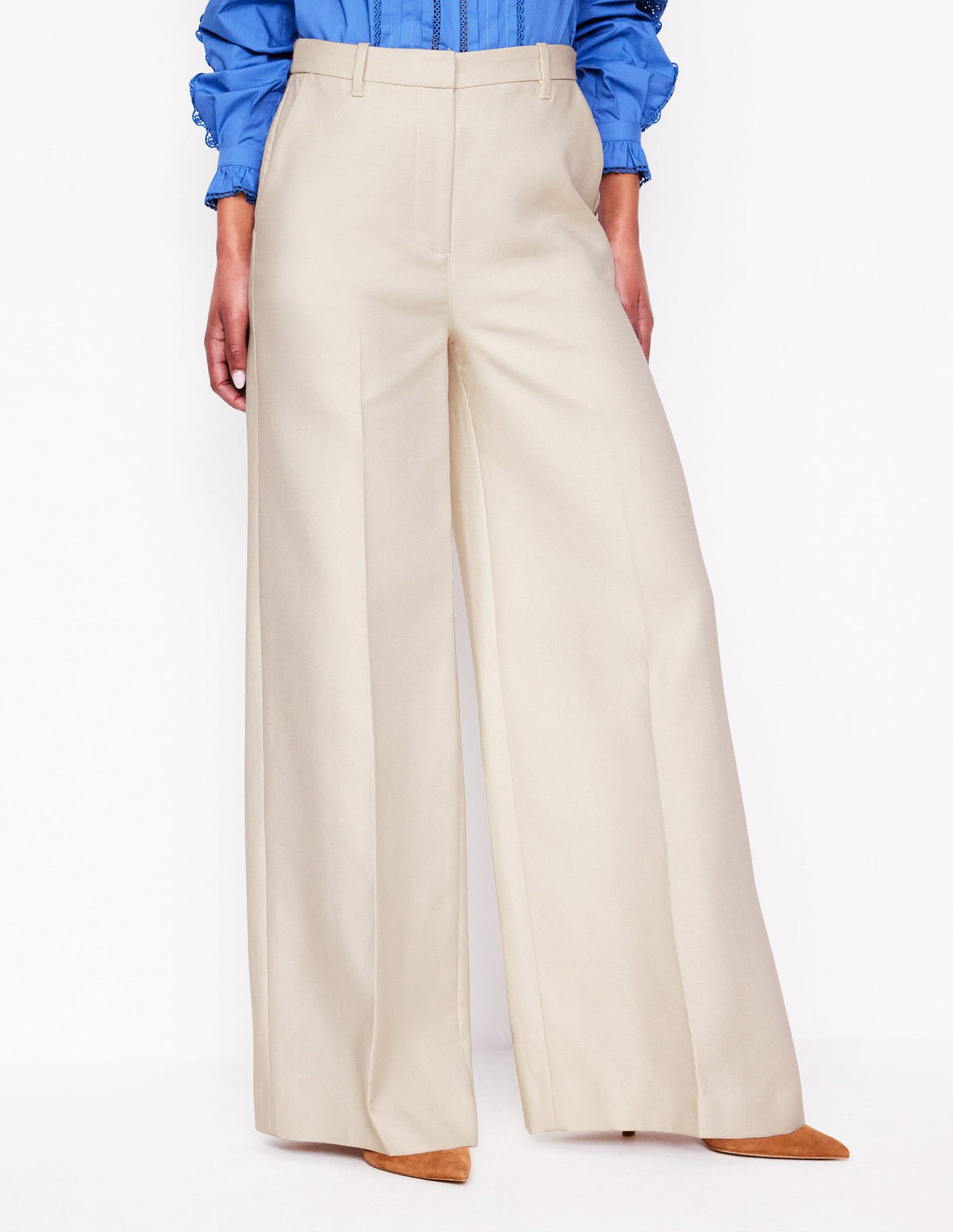 Wide Flare Pants-Sandpiper Beige