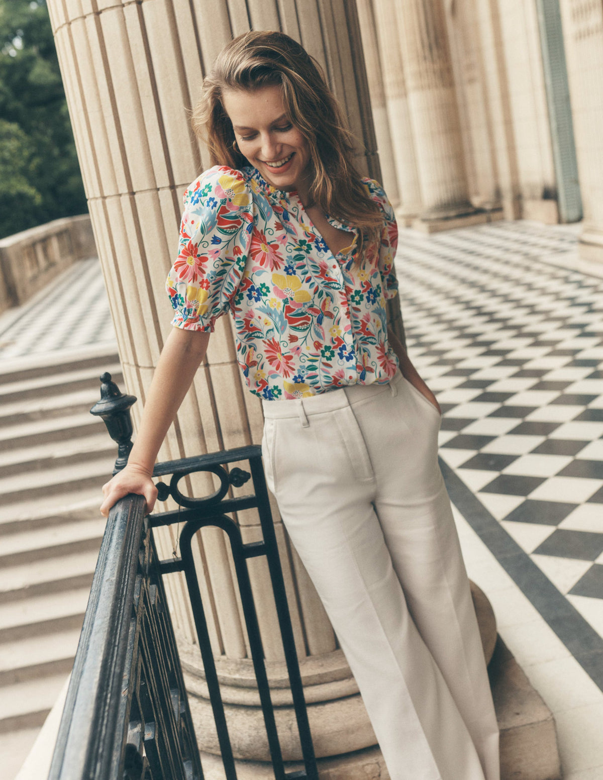 Wide Flare Pants-Sandpiper Beige