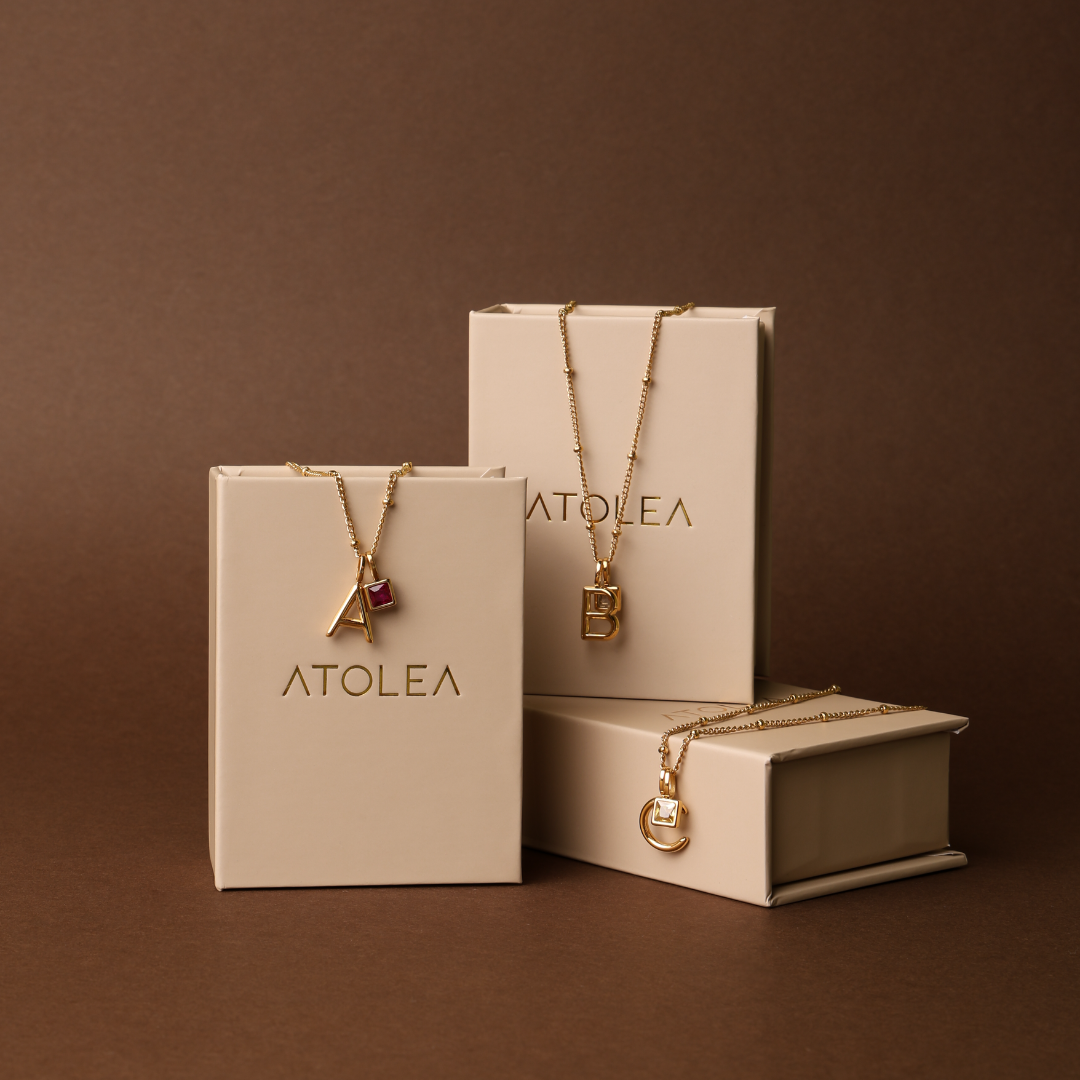 Initial & Birthstone Charm Necklace