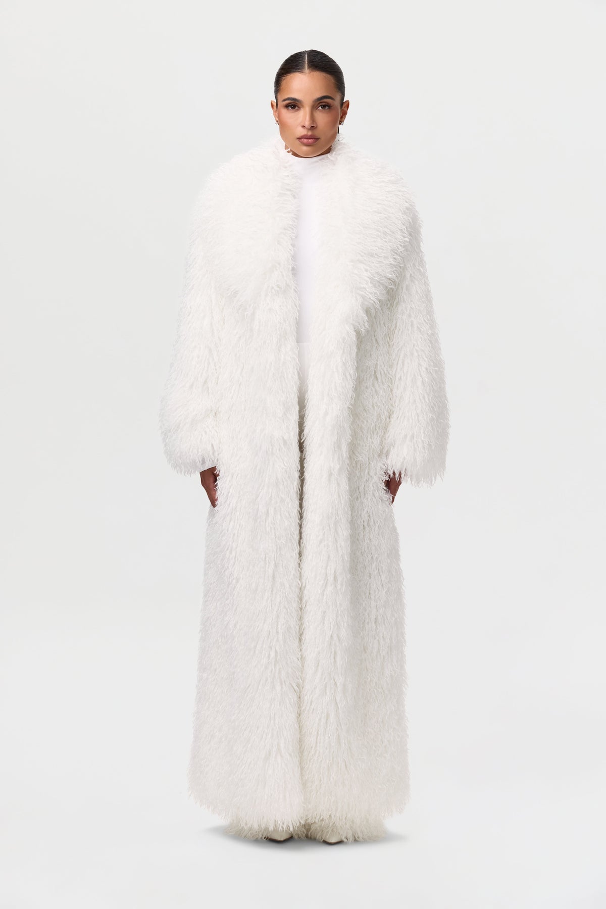 Faux Fur Plush Long Coat