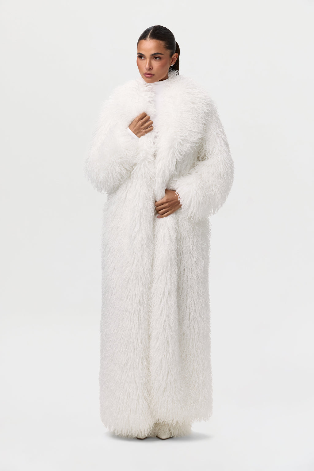 Faux Fur Plush Long Coat