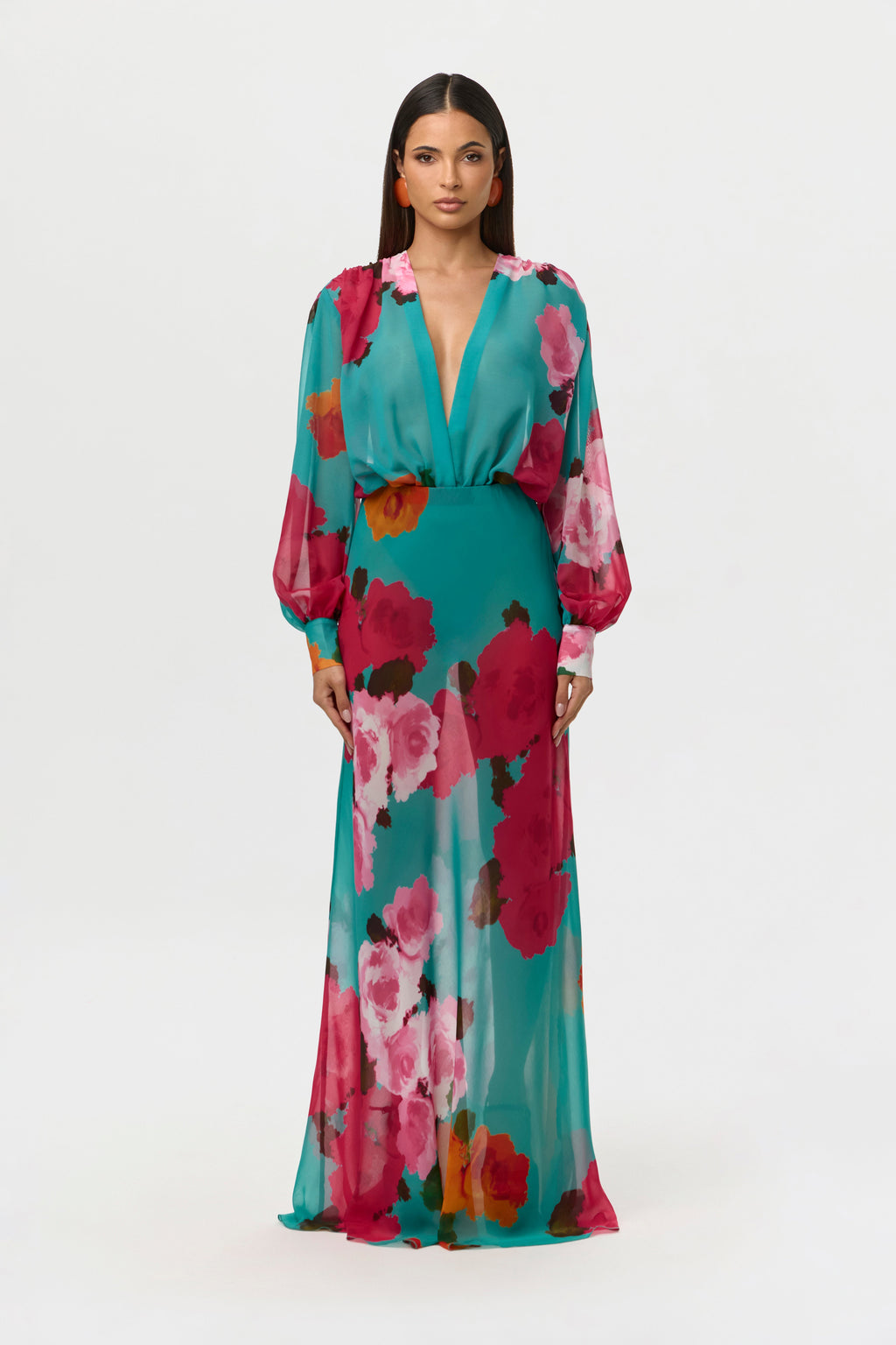 Chiffon Floral Maxi Skirt