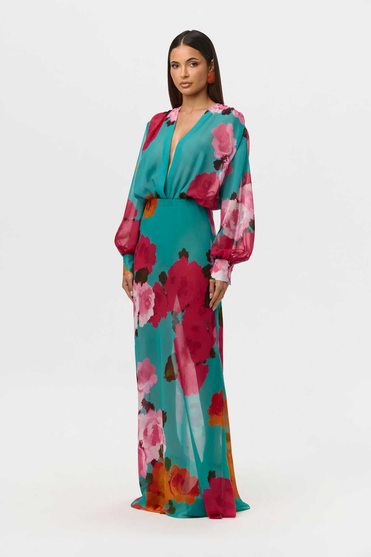 Chiffon Floral Maxi Skirt