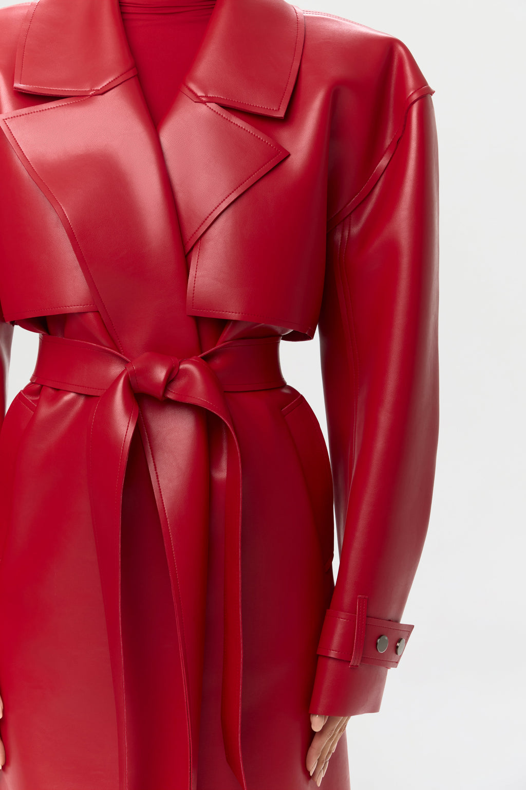 Vegan Leather Trench Coat