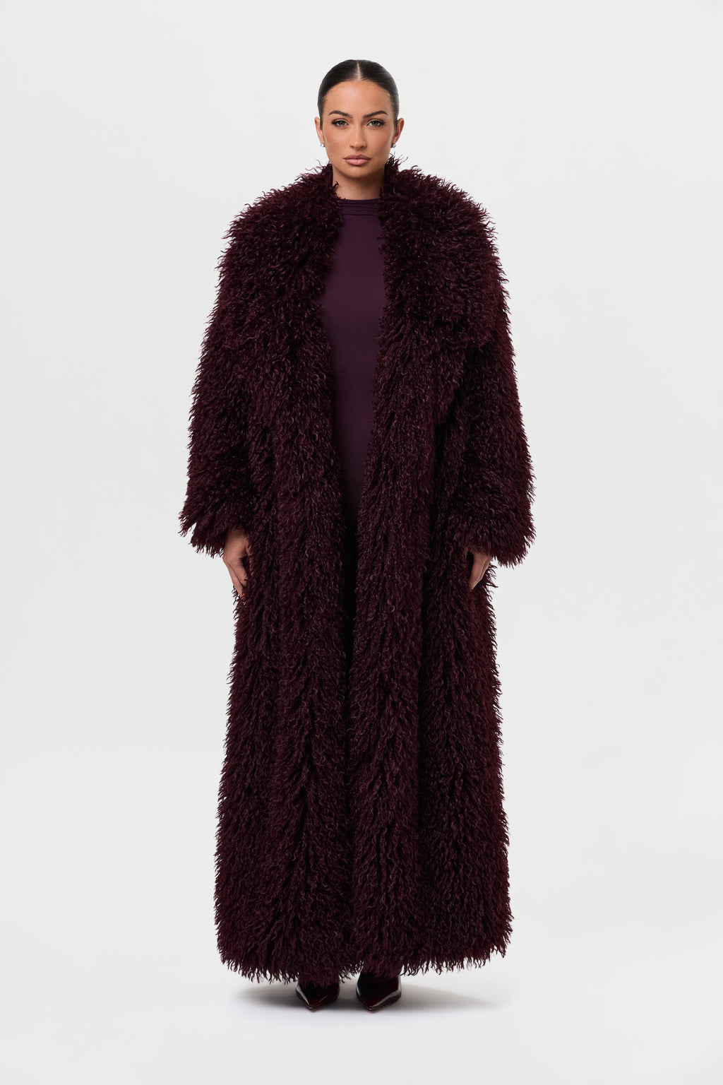 Faux Fur Plush Long Coat