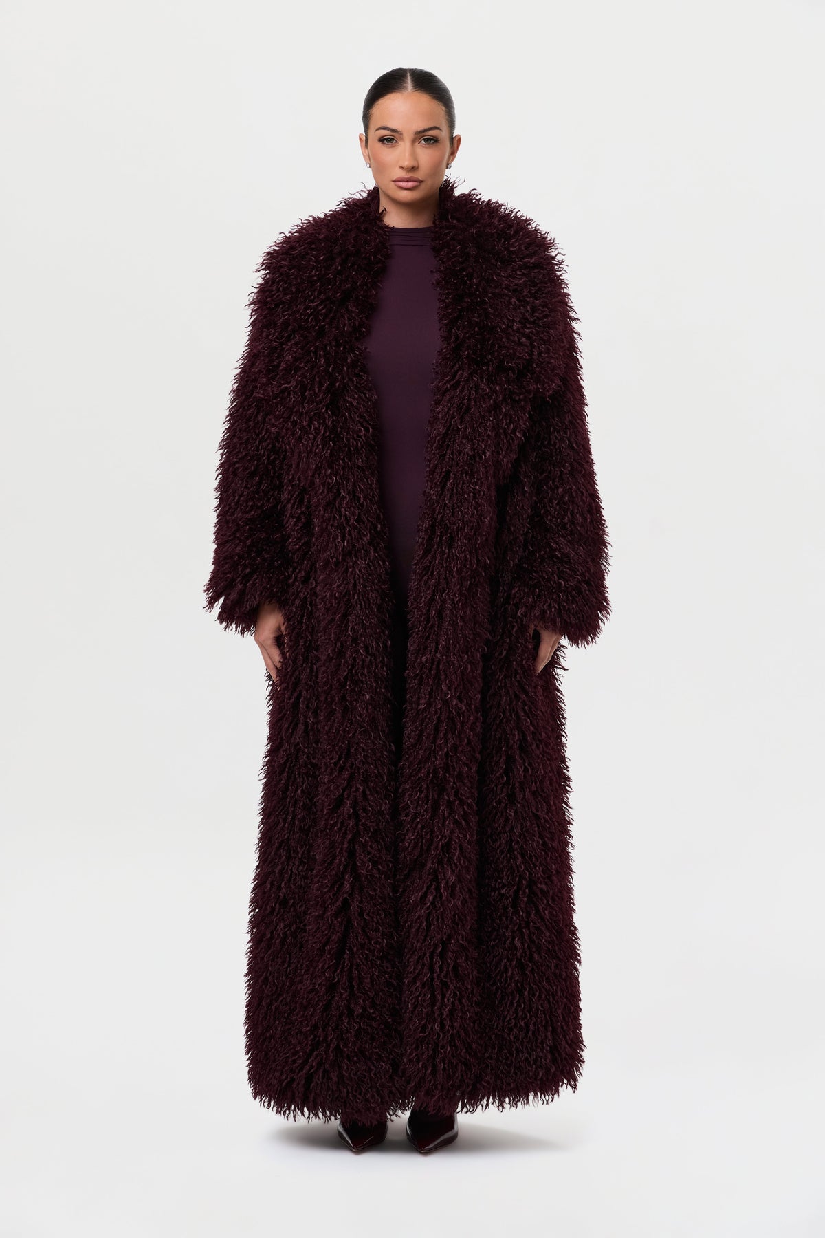 Faux Fur Plush Long Coat
