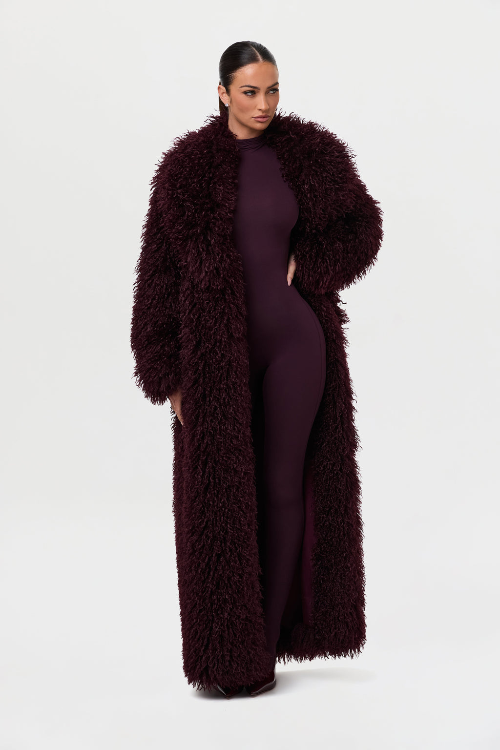 Faux Fur Plush Long Coat