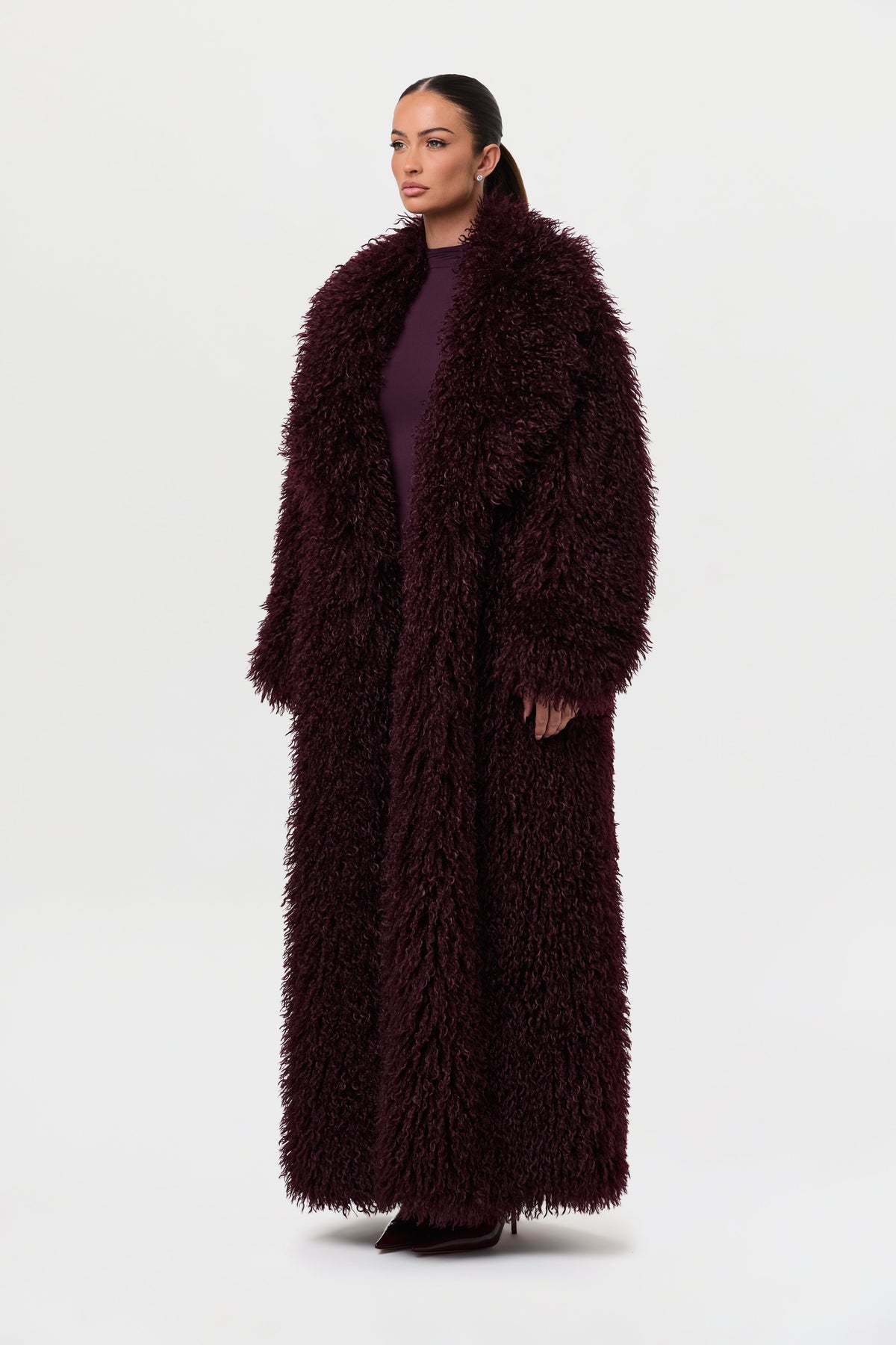 Faux Fur Plush Long Coat