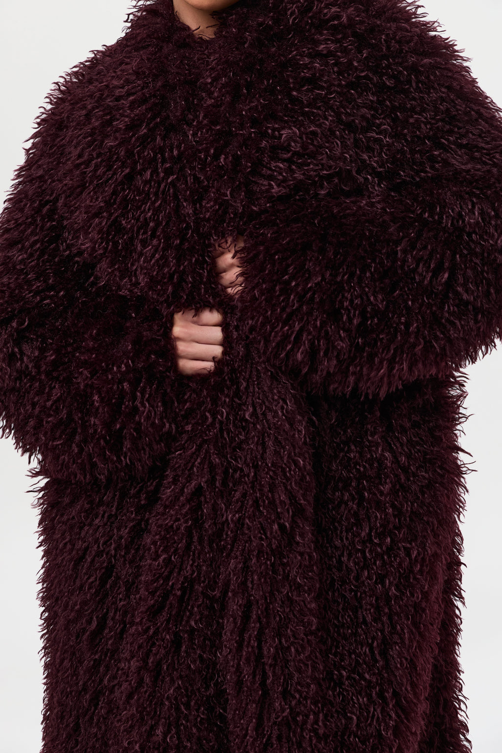 Faux Fur Plush Long Coat