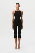 Smooth Open Back Capri Jumpsuit