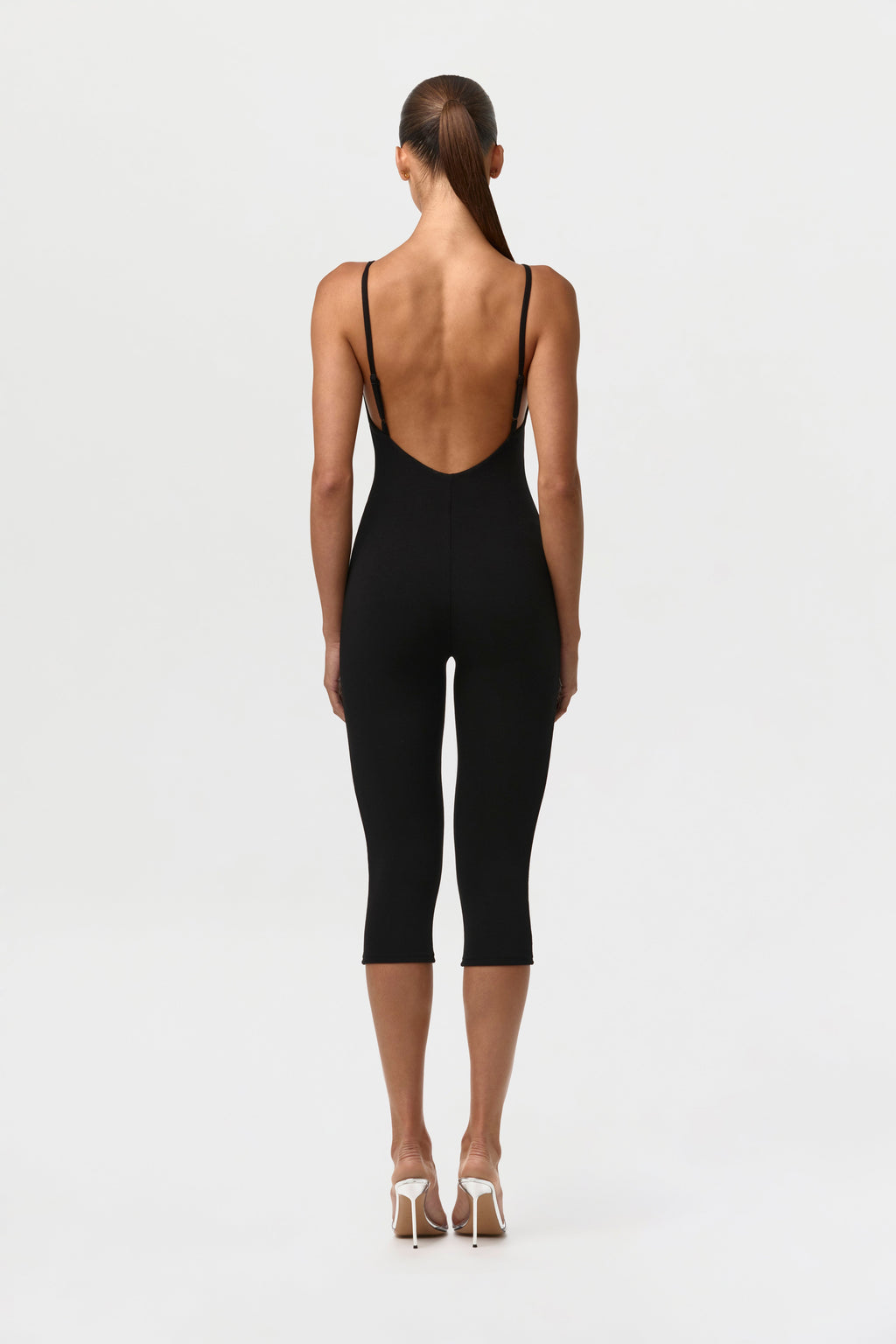 Smooth Open Back Capri Jumpsuit