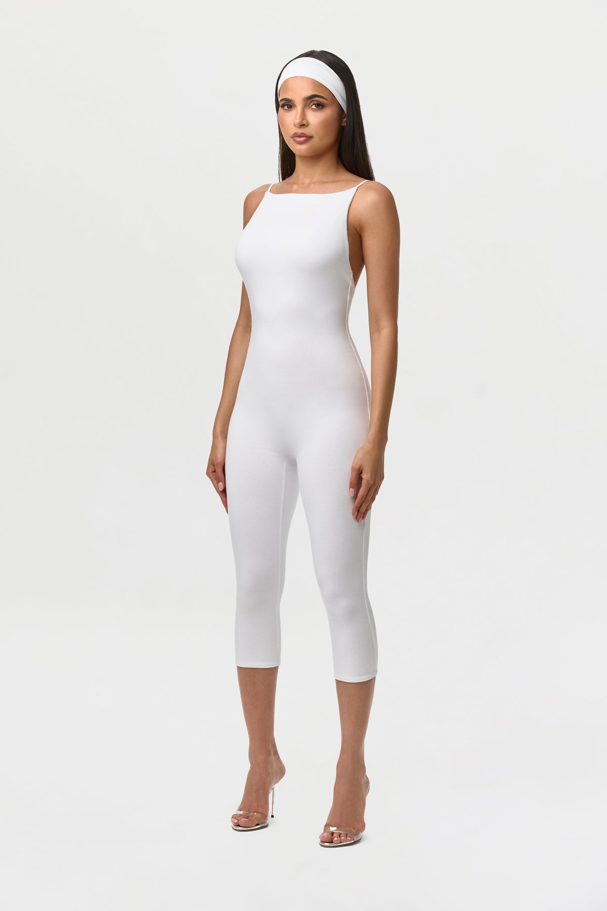 Smooth Open Back Capri Jumpsuit