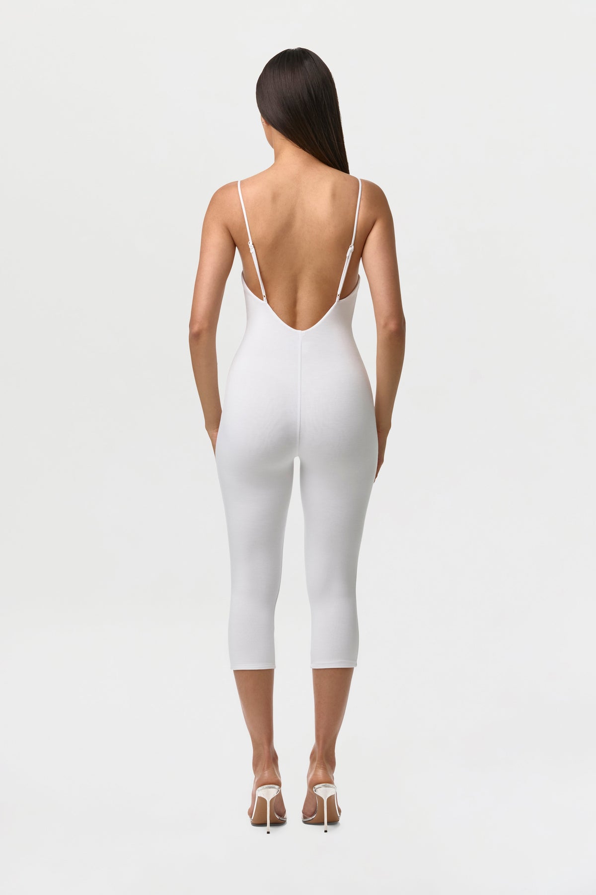 Smooth Open Back Capri Jumpsuit