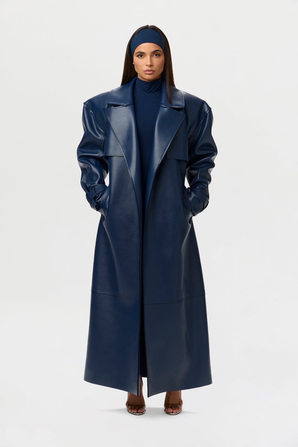 Vegan Leather Trench Coat