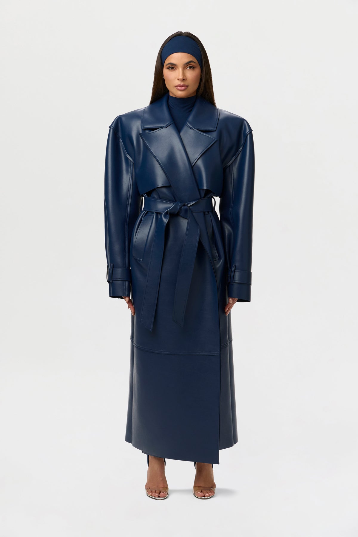 Vegan Leather Trench Coat