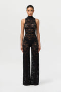 Stretch Lace Wide-Leg Jumpsuit