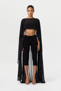 Chiffon Cape Crop Top