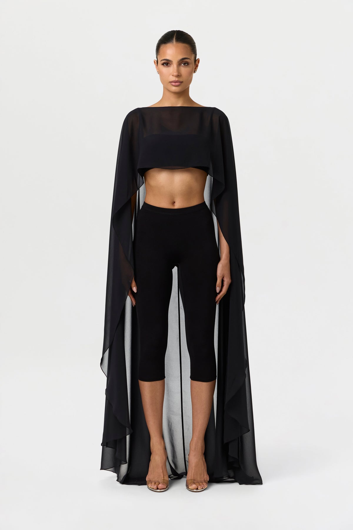Chiffon Cape Crop Top