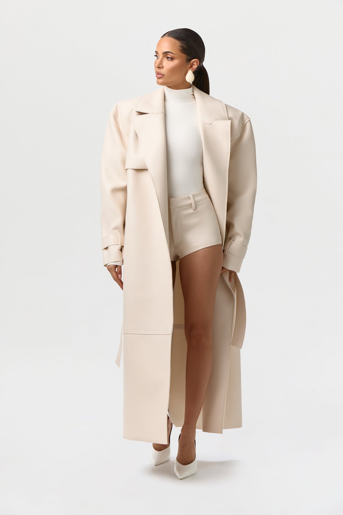 Vegan Leather Trench Coat