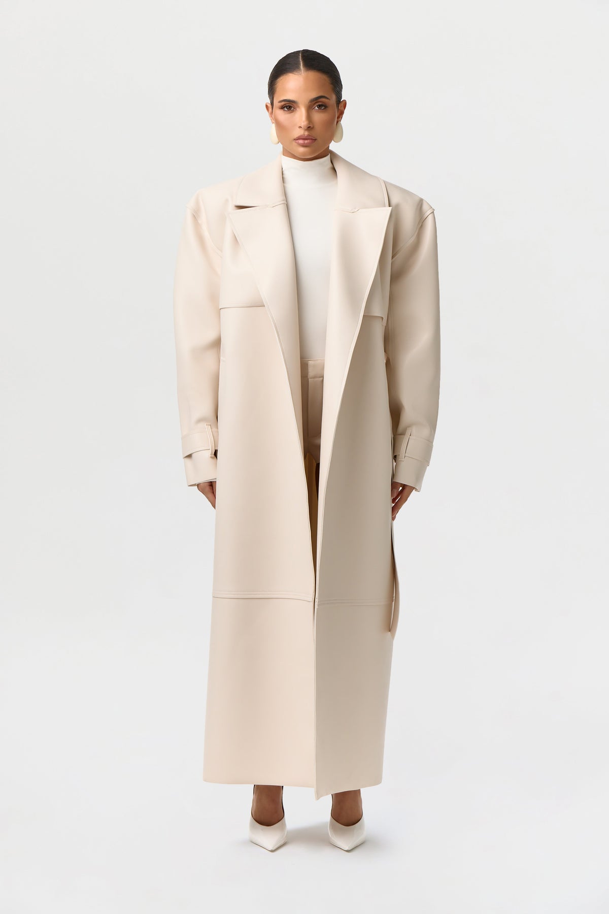 Vegan Leather Trench Coat