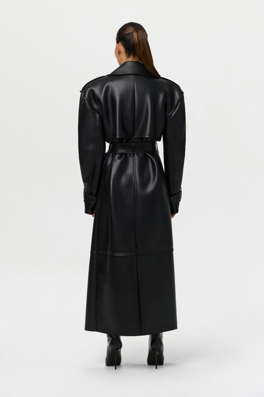 Vegan Leather Trench Coat