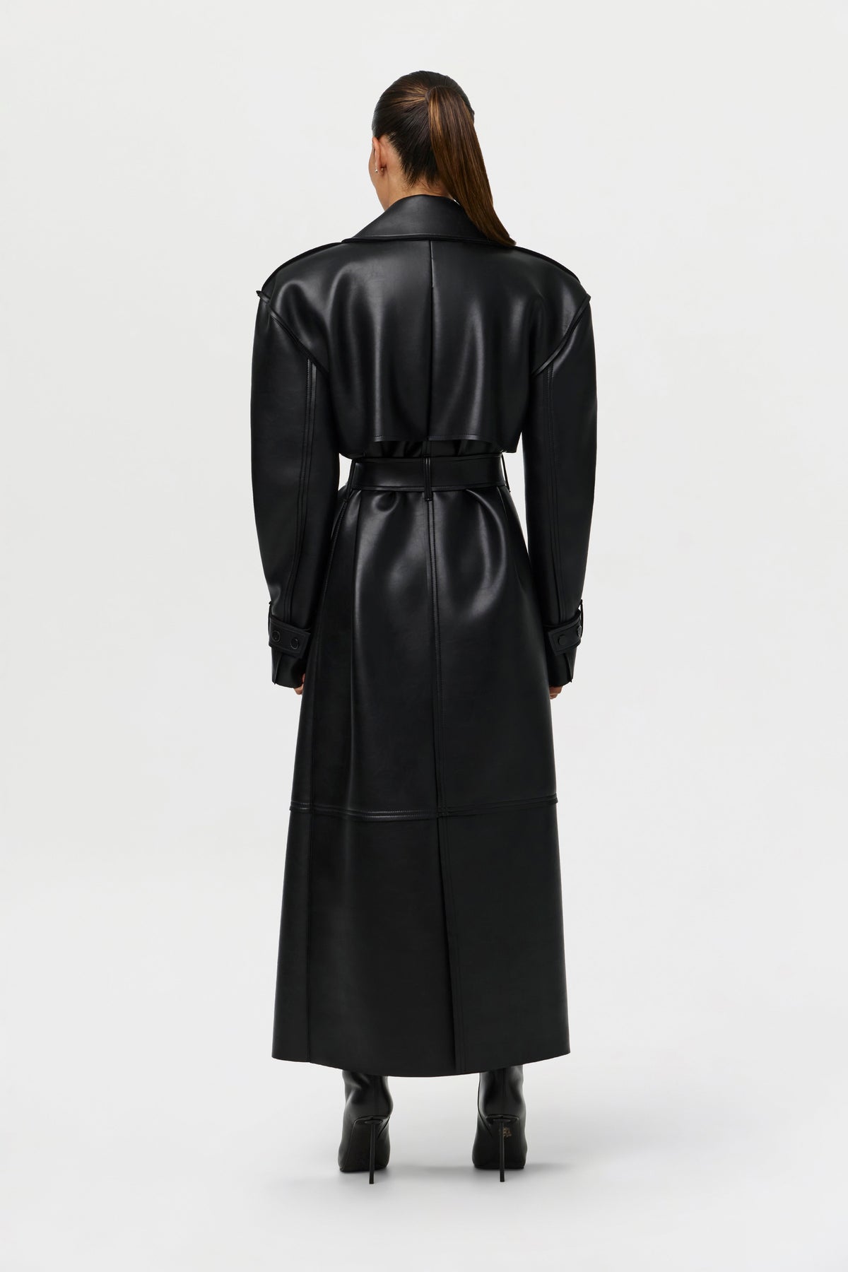 Vegan Leather Trench Coat