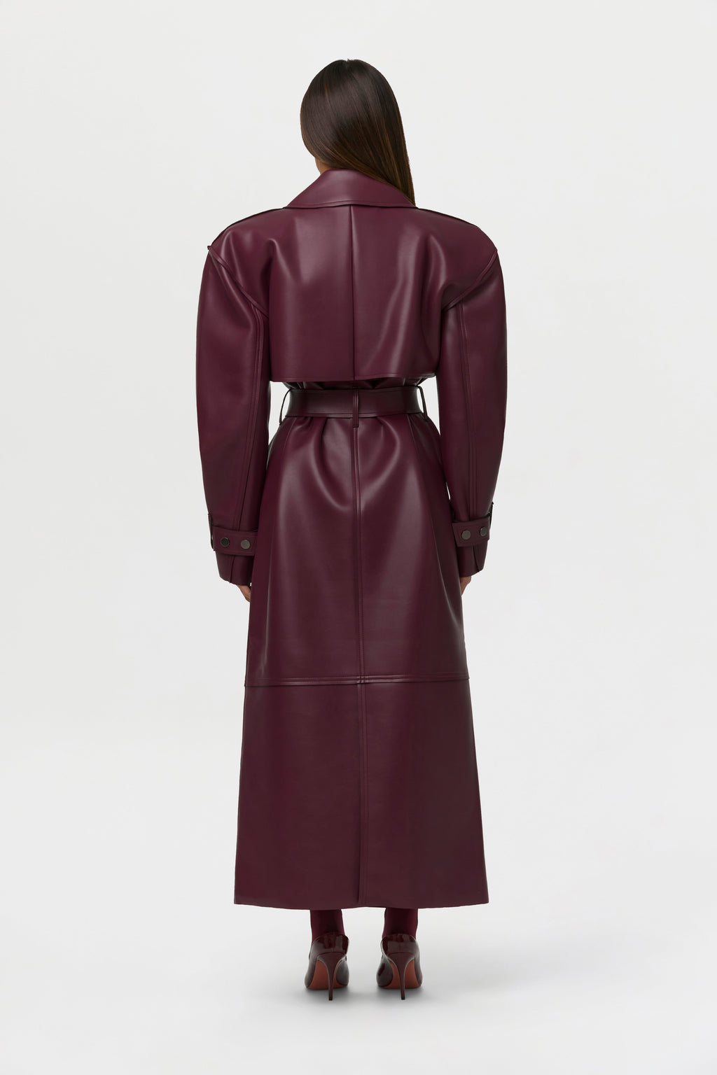 Vegan Leather Trench Coat