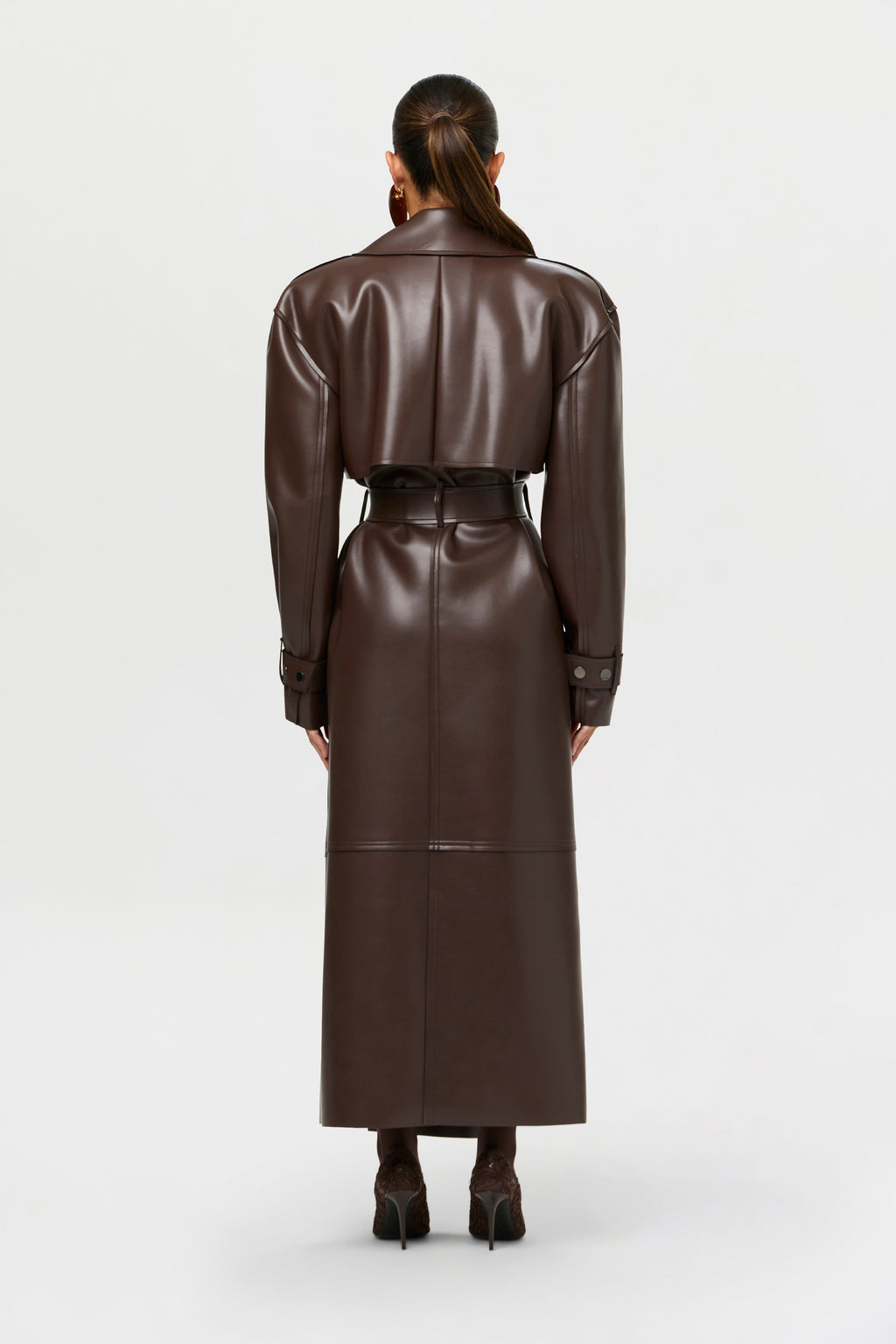 Vegan Leather Trench Coat