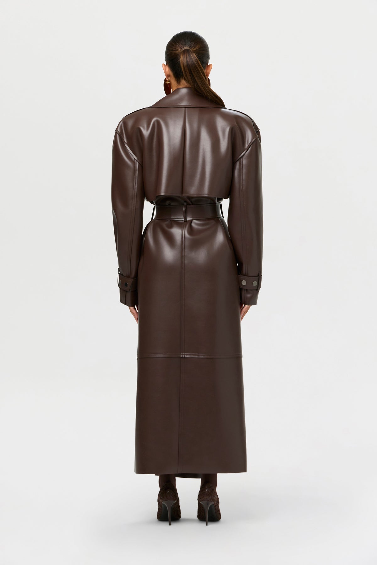 Vegan Leather Trench Coat