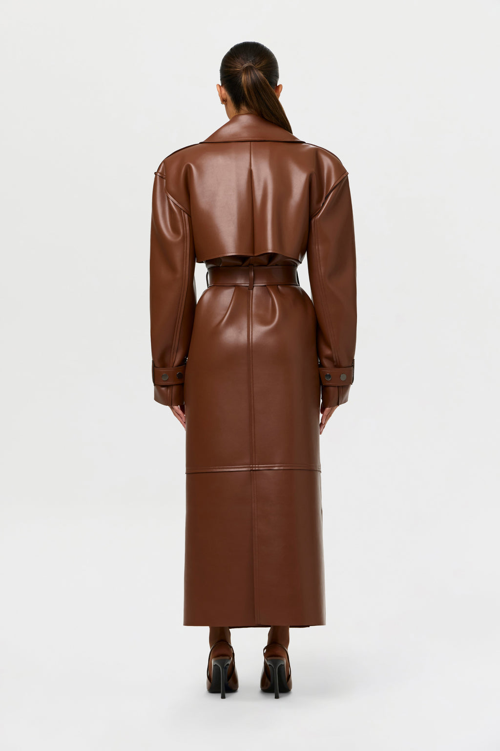 Vegan Leather Trench Coat