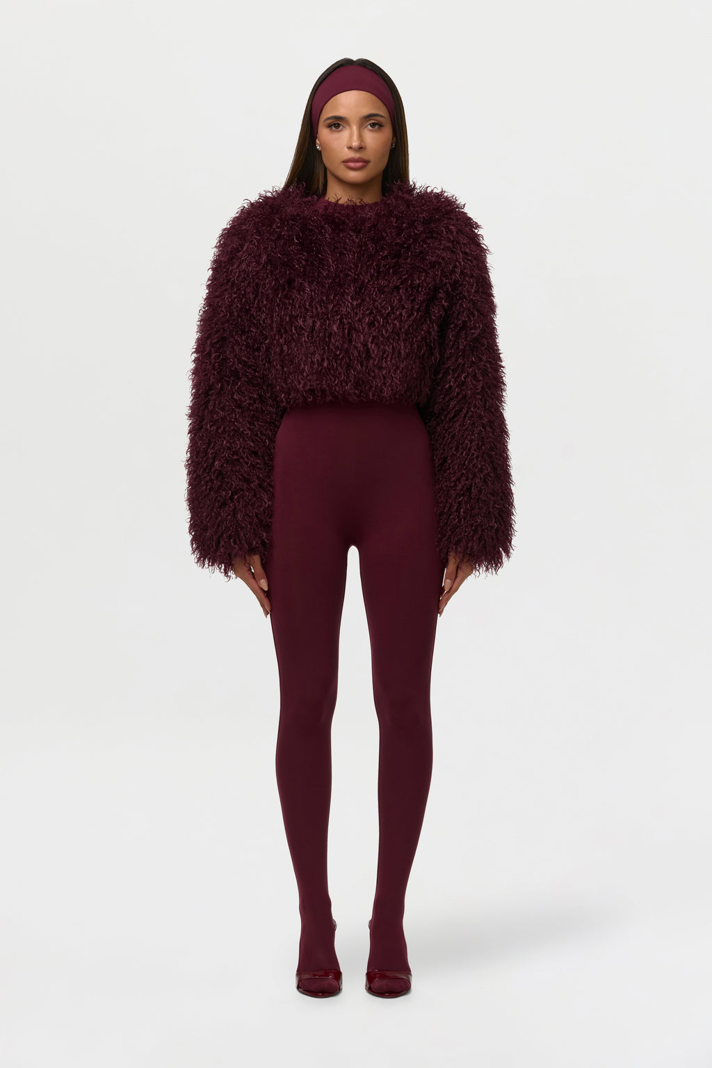 Faux Fur Plush Cropped Jacket