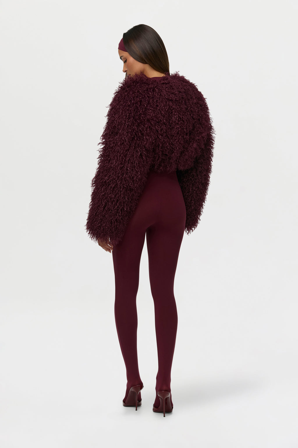 Faux Fur Plush Cropped Jacket