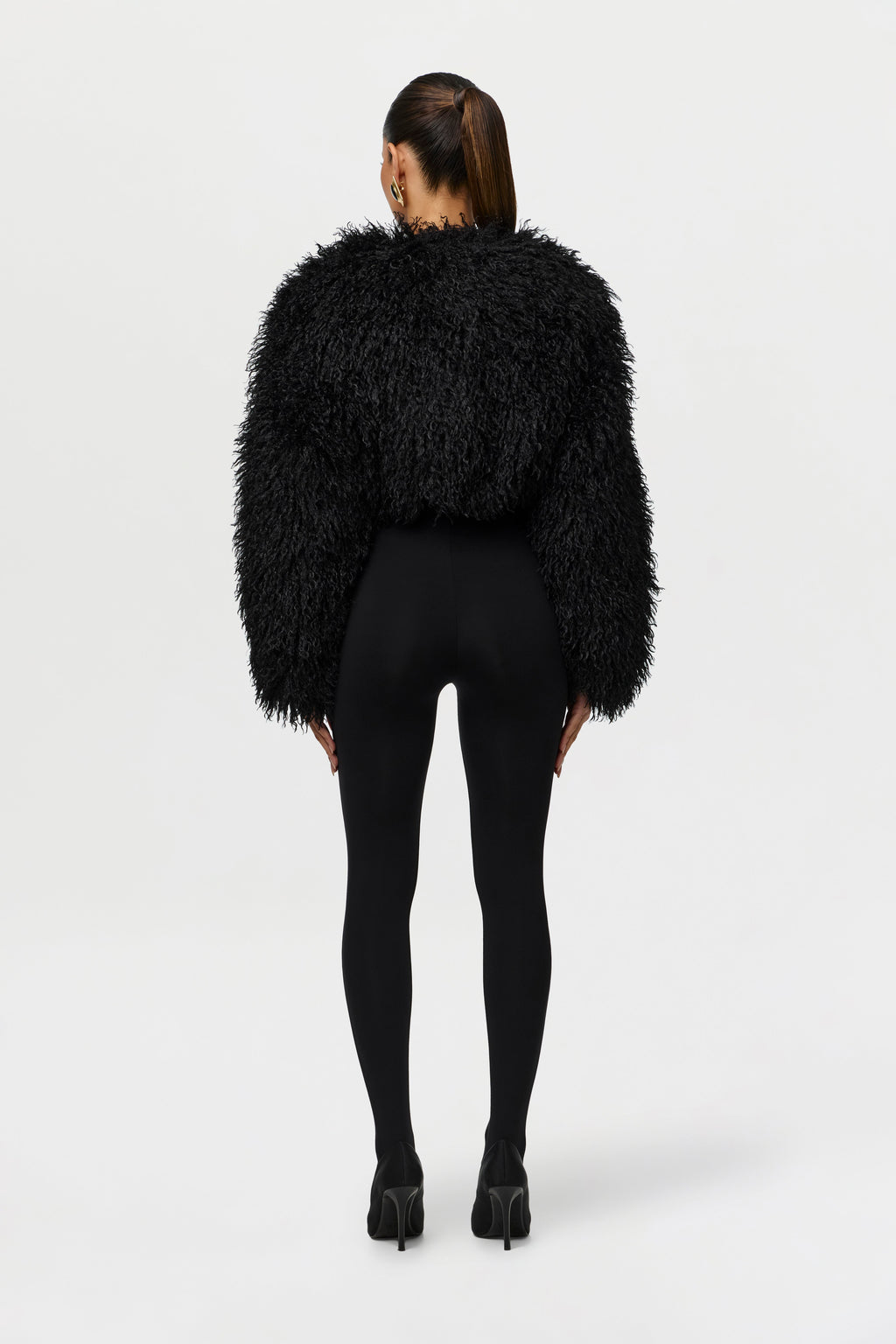 Faux Fur Plush Cropped Jacket