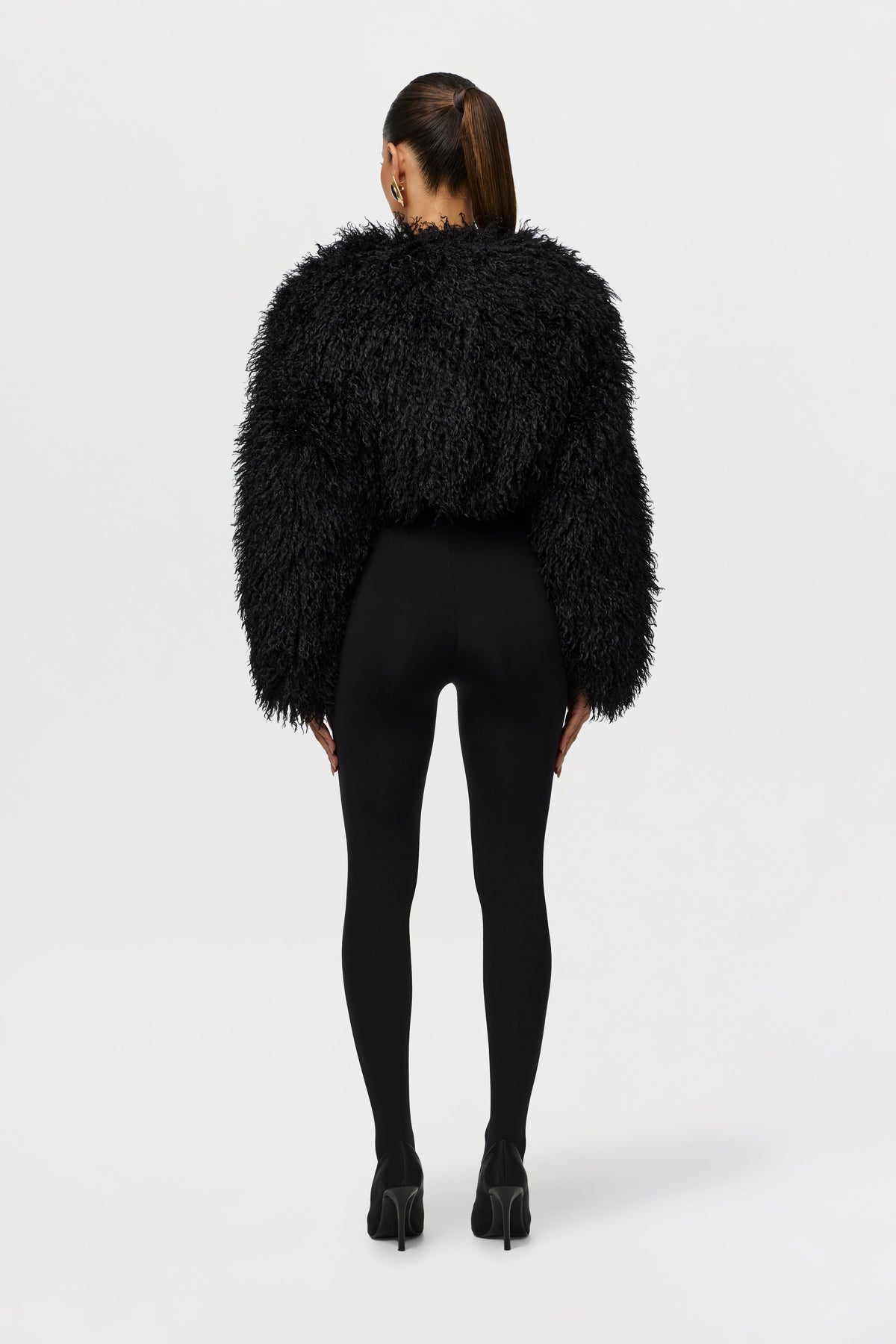Faux Fur Plush Cropped Jacket