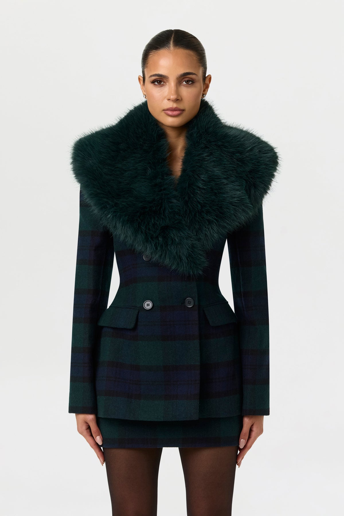 Suiting Plaid Mini Skirt