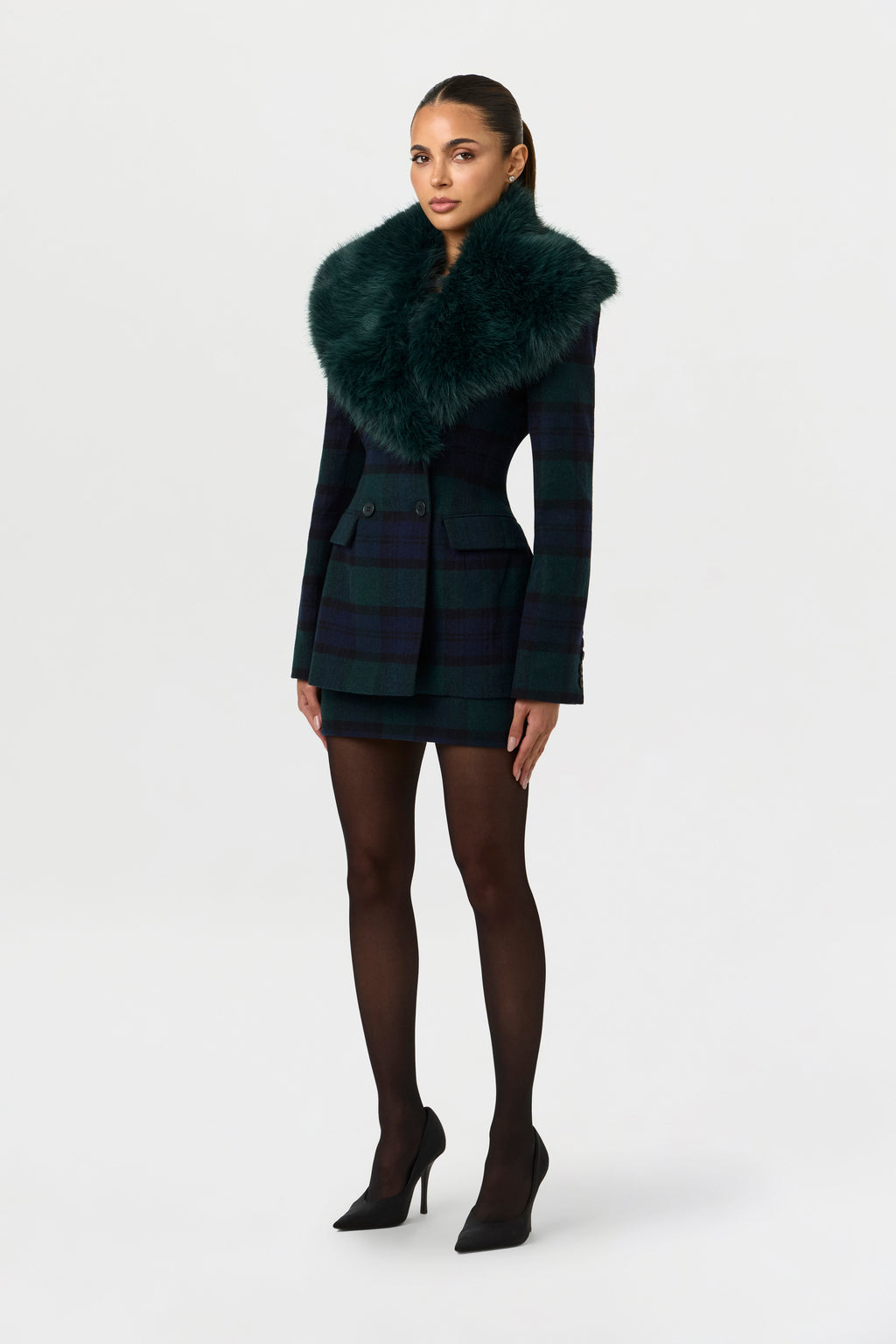 Suiting Plaid Mini Skirt
