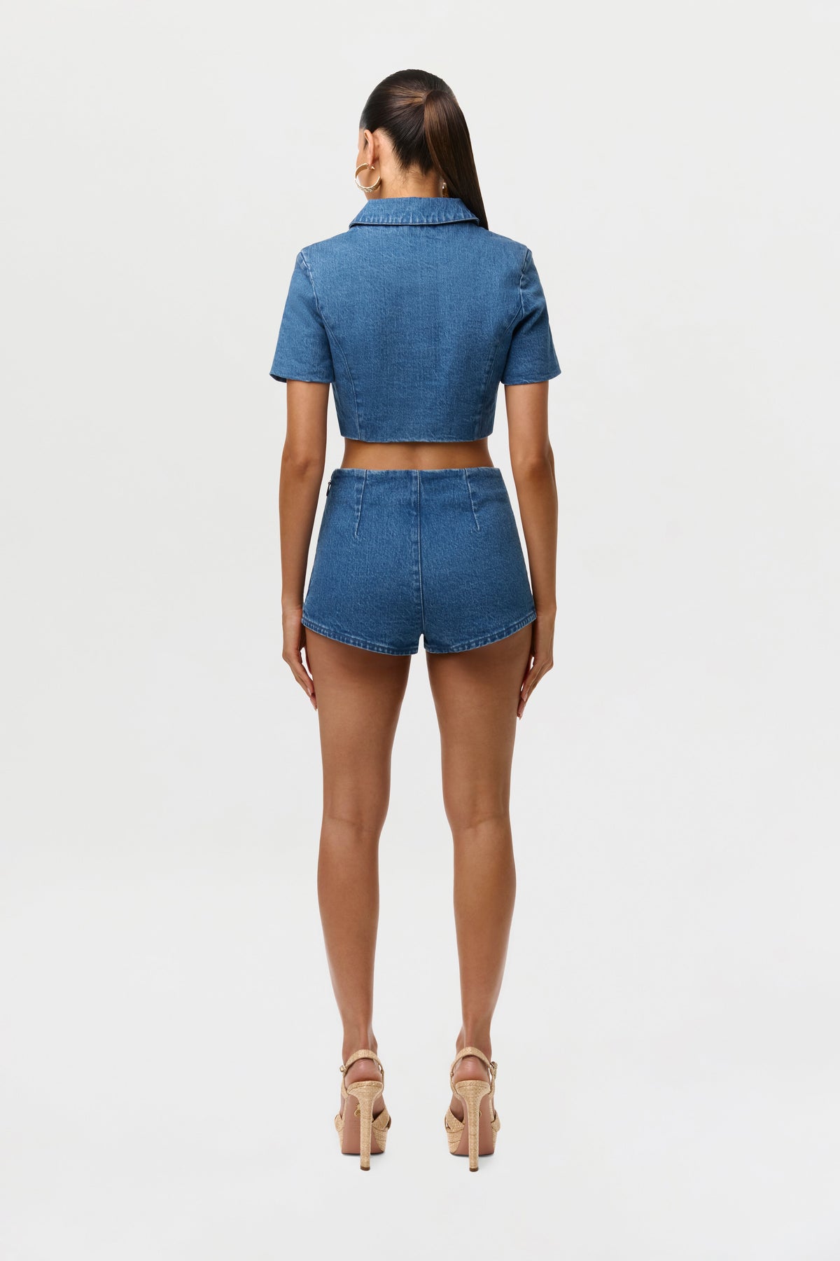Denim Button Up Crop Top