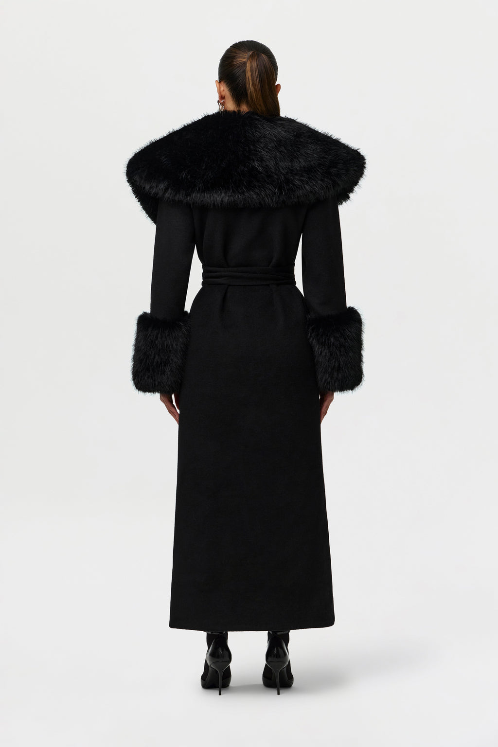Faux Fur Collar Wool Coat