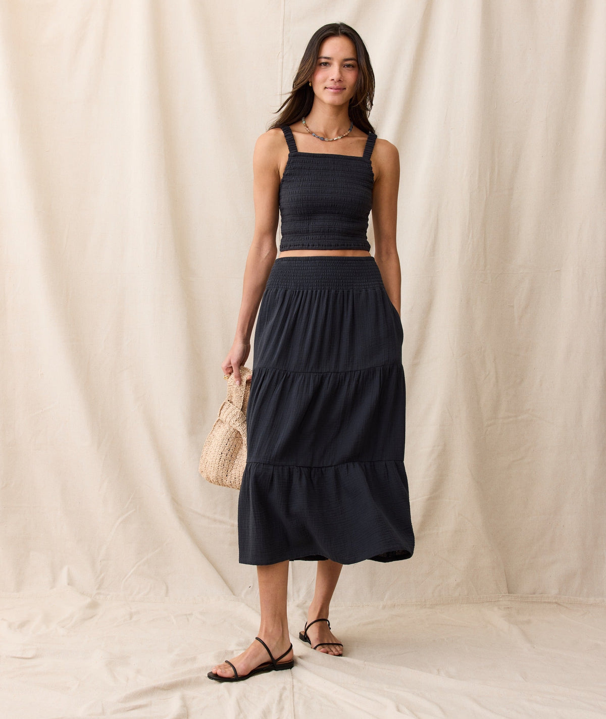 Corinne Double Cloth Maxi Skirt