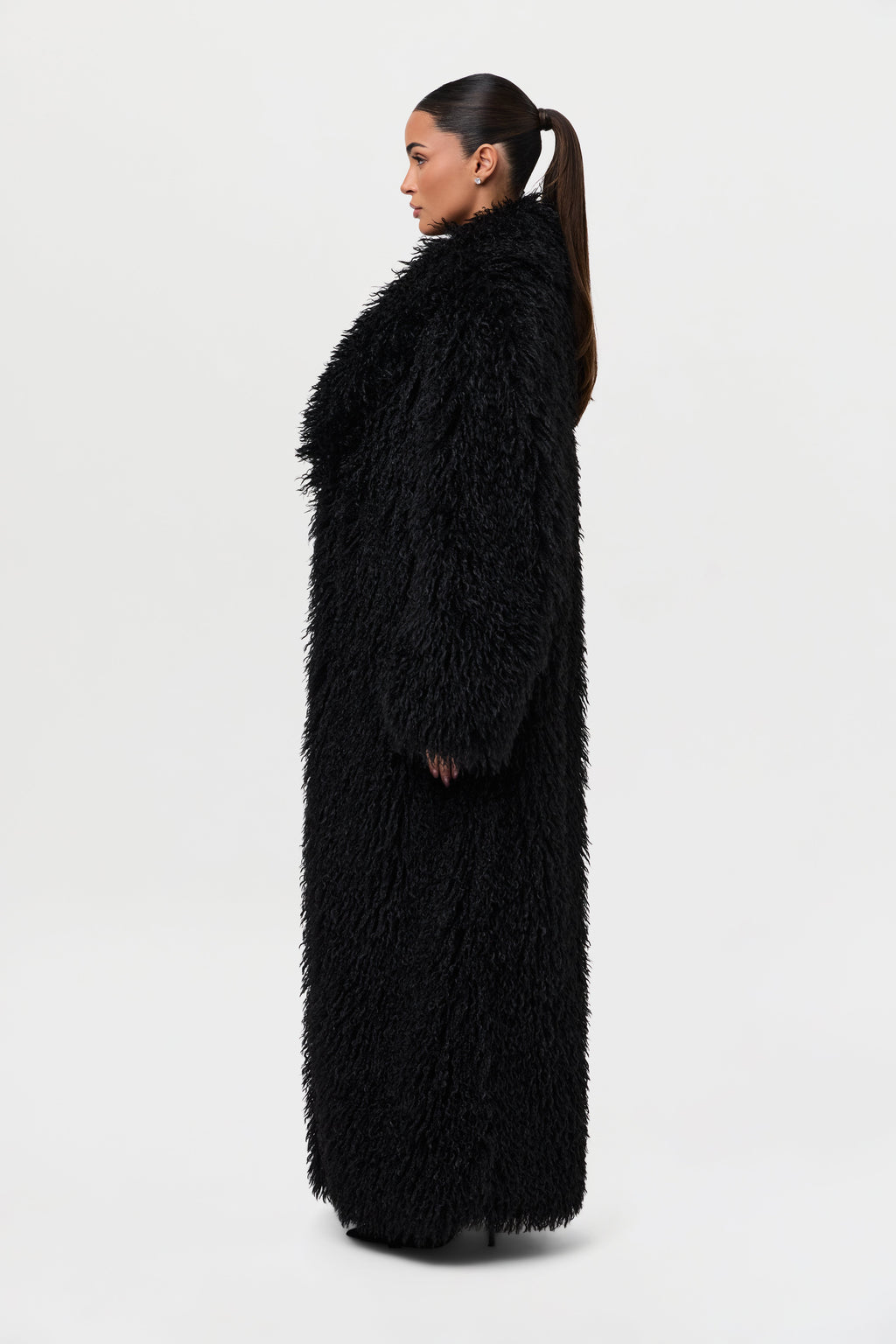 Faux Fur Plush Long Coat