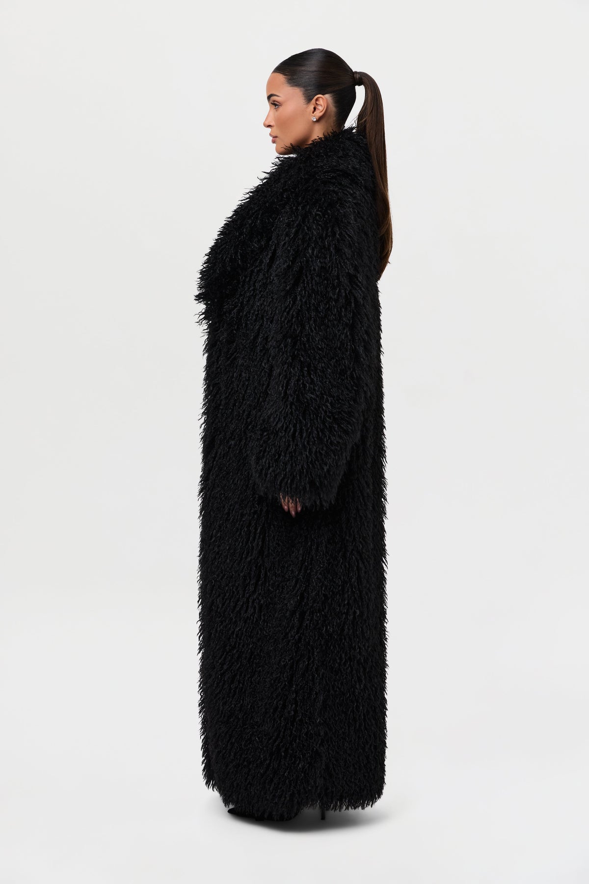 Faux Fur Plush Long Coat